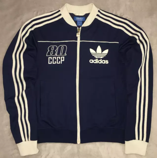 Adidas Originals 80 CCCP USSR mens Navy Blue Track Tracksuit Top Jacket size S