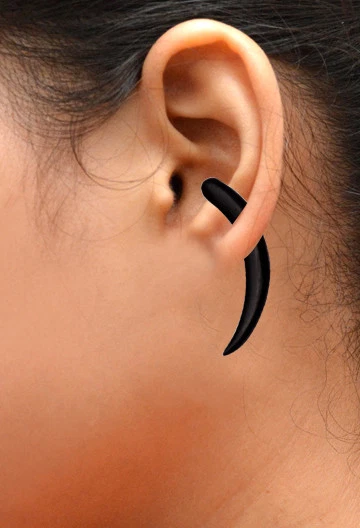 A Pair of Natural Black Wooden Fashion Organic USA Ebony Wood Earrings EAR20