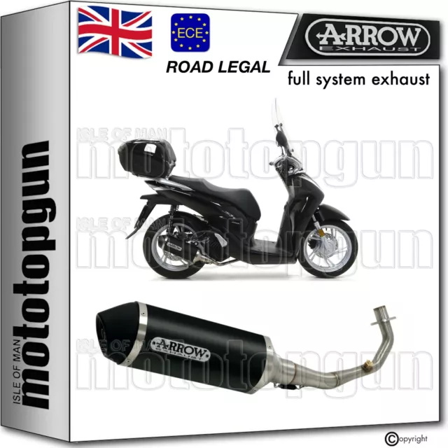 Arrow Hom Full System Exhaust Nocat Urban Aluminium Black Honda Sh 125 I 2020 20