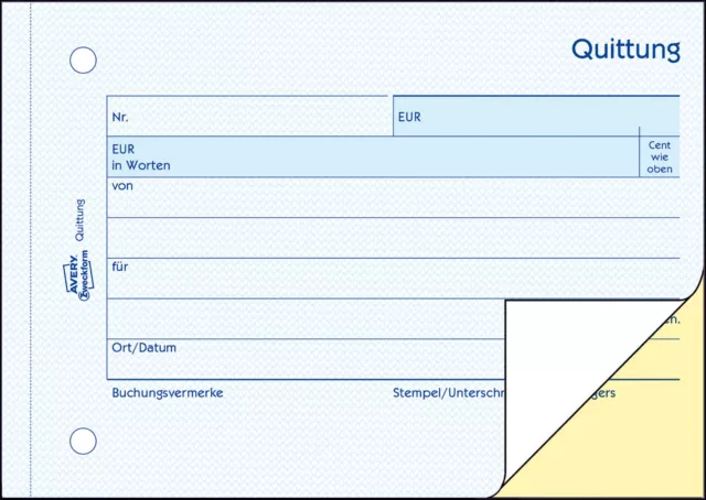 Avery Zweckform 1742 Quittung selbstdurchschreibend, Kleinunternehmer ohne MWSt 3