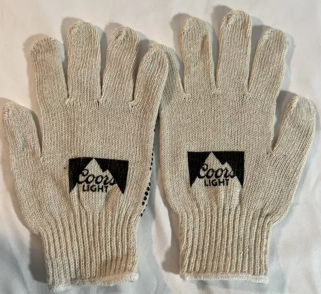 Work Gloves Coors Light Vintage Promo Cotton Polyester Mens