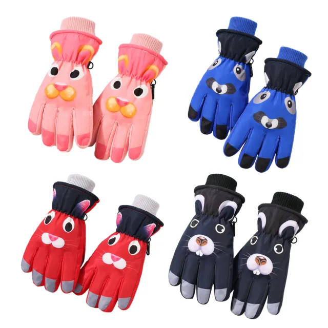 Kids Insulated Ski Gloves Waterproof Thickened Gloved Padded Warm Winter Gloves