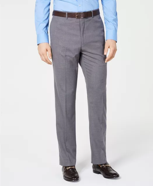 Vince Camuto Mens Gray Dress Pants 33 x 32 Slim Stretch Wrinkle-Resistant
