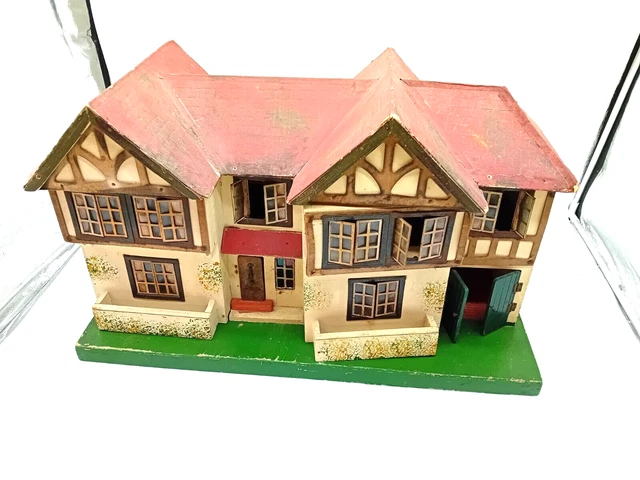 Dolls House Parasol in The Garden Painting Gold Frame Miniature