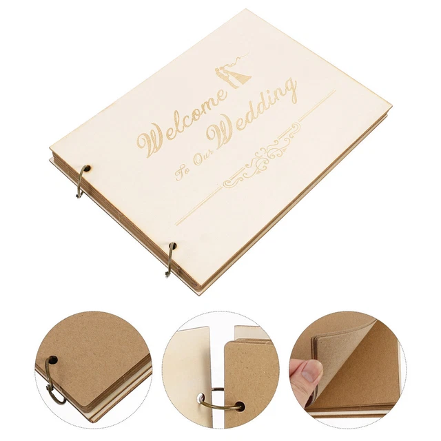 Livre D’Or Baby Shower – Couverture En Bois, Pages Blanches, Pour Fêtes De Naissance Et Révélation De Genre
