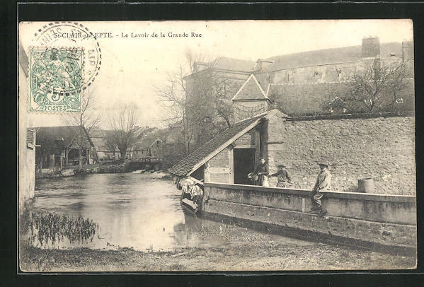 CPA St-Clair-sur-Epte, Le Lavoir de la Grande Rue 1906
