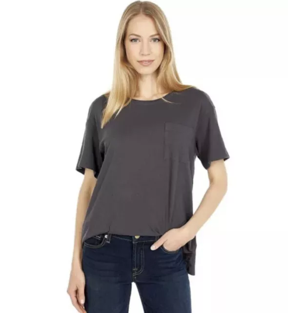 New Madewell Softfade Cotton Oversized Pocket Tee XXS Coal Grey Gray NWOT