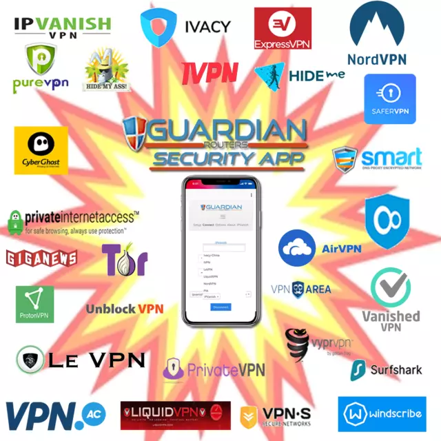 Netgear R6300v2 router multi vpn 30 provider VPN funziona in tutto il mondo app Guardian 3
