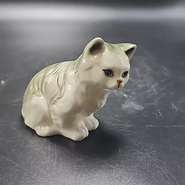Enesco Ceramic Kitten Kitty Cat Figurine Gray White 2.5" Tall