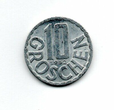 1952 Austria 10 Groschen Republik Osterreich Circulated Coin #Fc1297 Free S&H!
