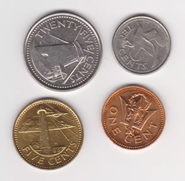 Barbados - Set of 4 Coins (1973-2012) - 1/5/10/25 Cents | Caribbean