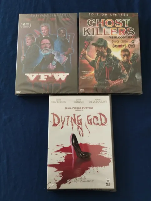 Lot 3 DVD Horreur/Gore  VFW/Ghost Killers/Dying God Neuf sous blister