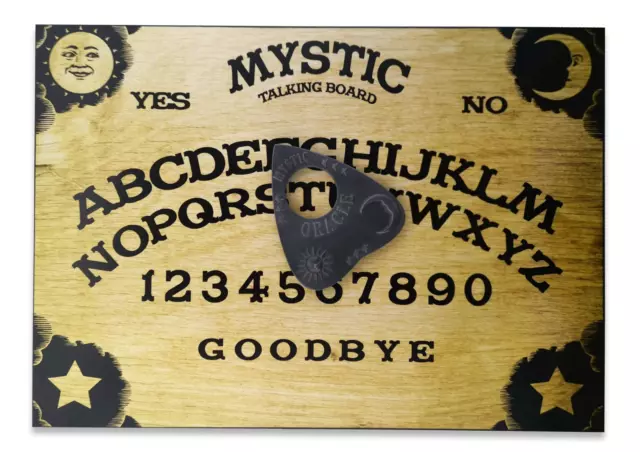 A4 Wooden Mystic Oracle Ouija Board, Classic Sun, Moon & Stars with Planchette