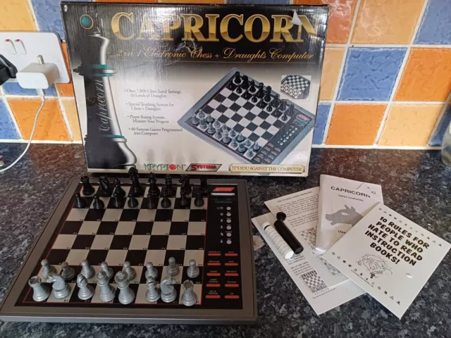 Vintage Systema Capricorn 2 In 1 Electronic Chess & Draughts Computer Game Boxed