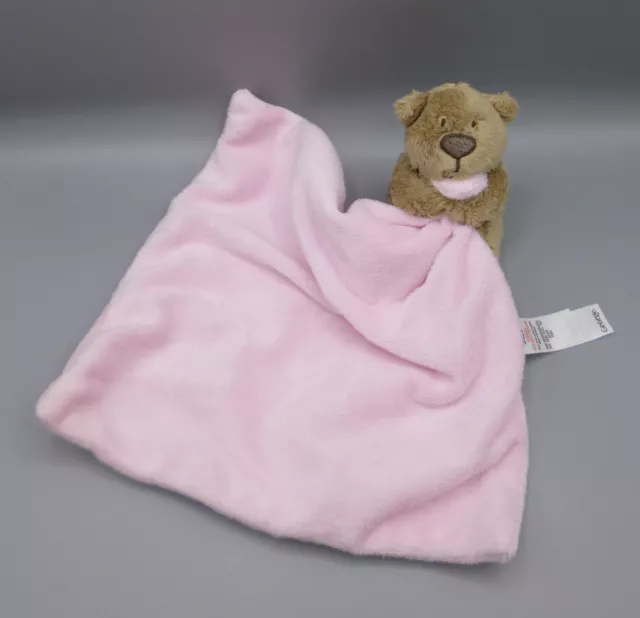 Asda George Teddybär rosa braun Baby Bettdecke Schnuller Decke 30305