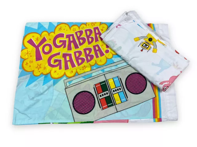Yo Gabba Gabba Flat Twin Bed Sheet & Standard Pillow Case 2009