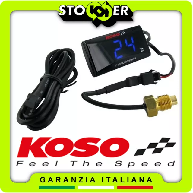 Termometro Digitale Per Moto - Indicatore Temperatura Acqua Universale 12V Con Sensore 22mm - Foto 5