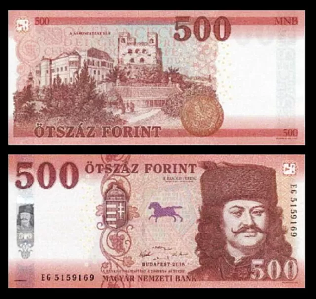 Hungary 500 Forint 2018 (2019) , UNC , 2 PCS PAIR , Consecutive , P-New Design