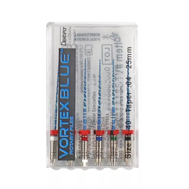 Dental Endo Root Canal Drill NiTi Rotary File VORTEX BLUE Size 15-40 Length 25mm