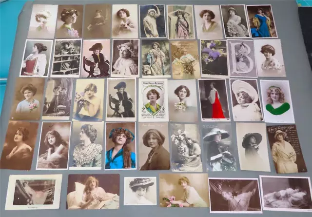 Edwardian Actress Postcards x 85  Real Photo Job Lot   08