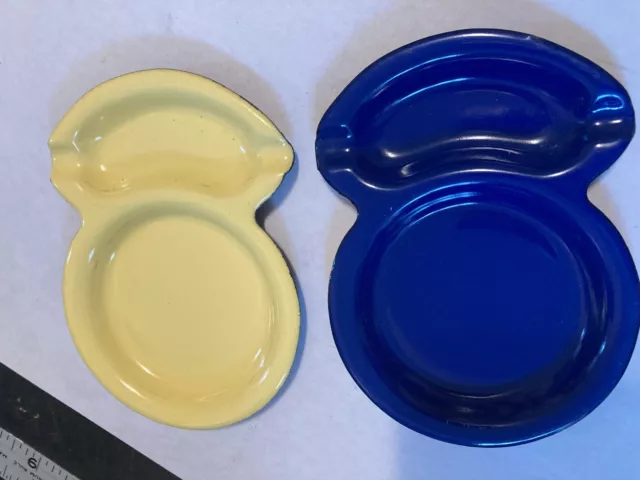 2 Vintage Youngstown Sheet & Tube Steel Company Porcelain Steel Coaster Ashtray