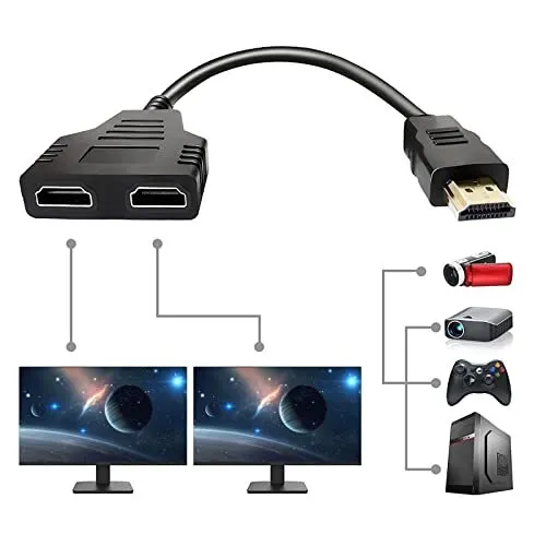 SYS Prise HDMI 1 mâle vers Double HDMI 2 femelle Y adaptateur de câble de répart