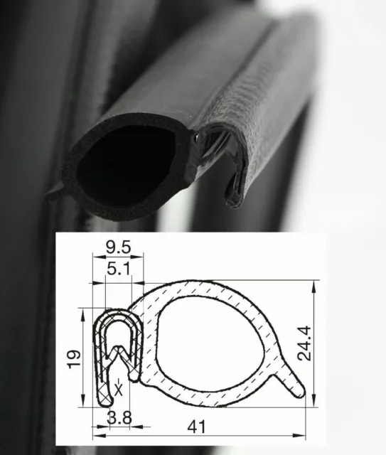 DS38 - Kantenschutz Dichtungsprofil Dichtung aus EPDM - für 2-4 mm