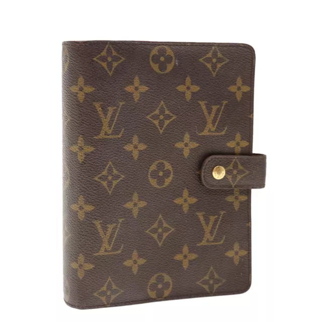 LOUIS VUITTON Monogram Agenda MM Day Planner Cover R20105 LV Auth 65613