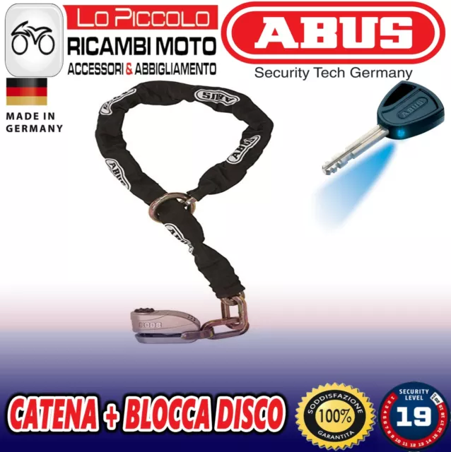 Bloccadisco Con Catena Abus GRANIT Detecto X-Plus 8008 12KS120 PER MOTO SCOOTER