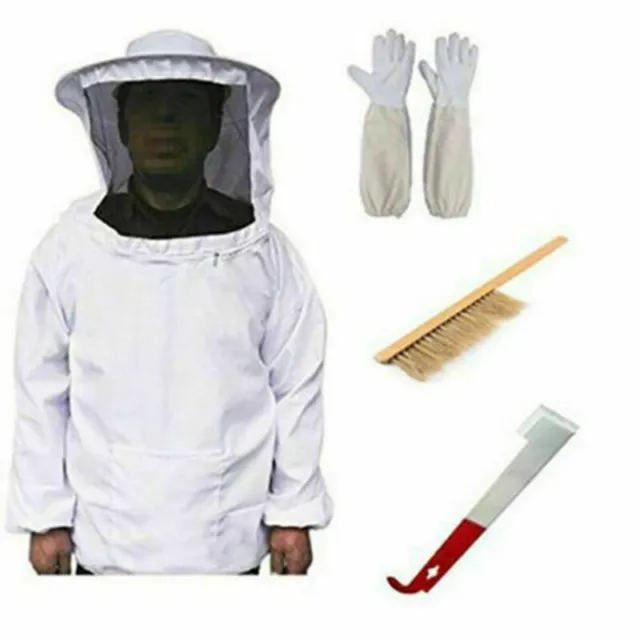 4 pièces Combinaison protection apiculteurs Veste Apiculteur Chapeau Voile gants