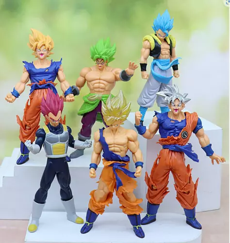 6pcs Dragon Ball Z Figures Set Super Saiyan Goku Son Blue Gokou Vegeta In  Stock