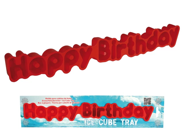 Contenitore cubetti di ghiaccio Happy Birthday - 13 cubi - connessione bevande
