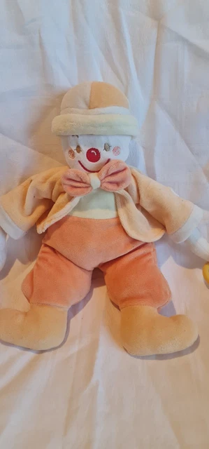 Doudou clown arlequin orange bleu BABYSUN