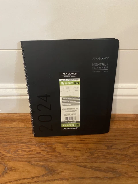 AT-A-GLANCE 2024 CALENDAR Planner Monthly Matte Black New Year 70-260X