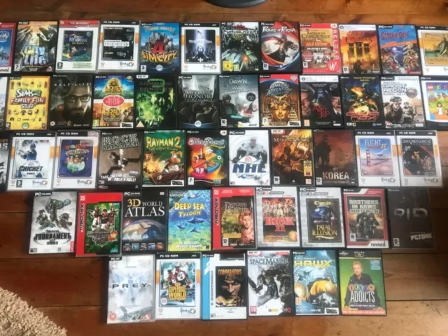 PC CD-ROM Job Lot Large Bundle 50 X Games Sims Rayman Prey RIP Age of Empires