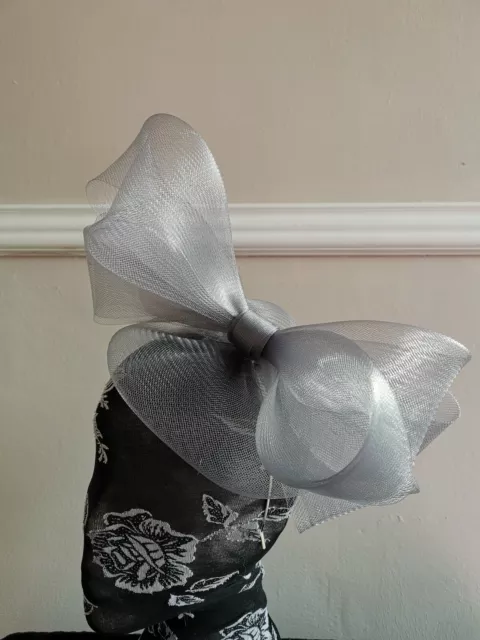 grey crin fascinator headband headpiece wedding party piece race ascot