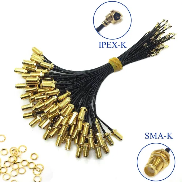 PureTek® IPEX to SMA female (female pin) Antenna Pigtail Cable 10cm LoRa LoRaWAN