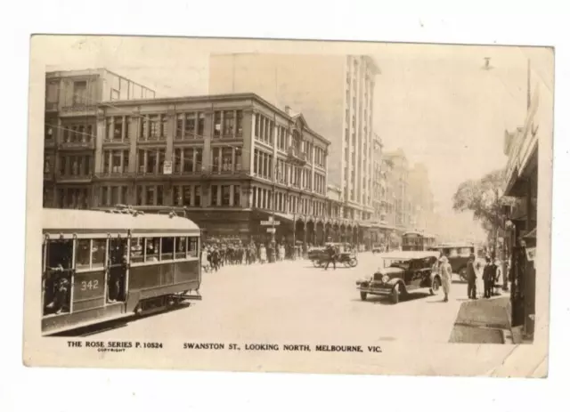 Australia Postcard,  SWANSTON ST Looking North MELBOURNE Vic