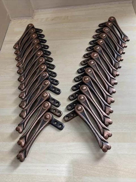 26 Antique Alexandra coppered cast iron Stair Clips stays Art deco