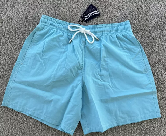 NWT 100% Authentic Vilebrequin VINTAGE Swim Trunks-LIGHT BLUE - M - MEN - MEDIUM