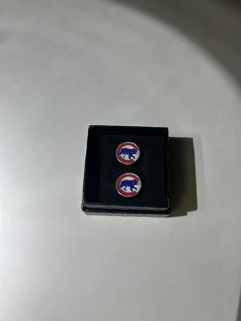 Chicago Cups Cufflink MLB New in Box Blue Bear w/ Metal Clasp