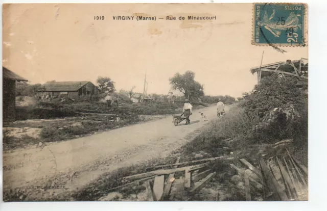 VIRGINY l' Argonne - Marne - CPA 51 - rue de Minaucourt