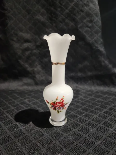 Vintage 1970s Glass Bud Vase Made In Tiwan