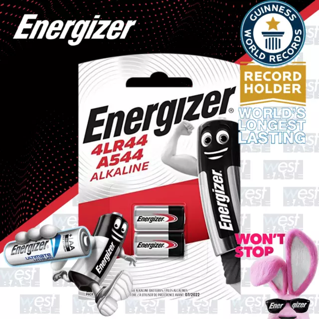 2x Energizer A544 6V ALKALINE SPECIALIST Batteries 4LR44 V28PXL PX28L K28L Exp+