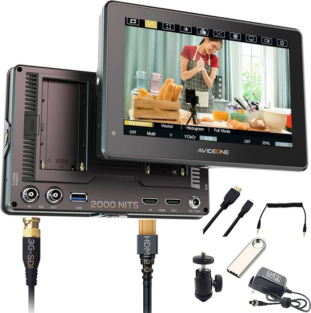 2000nit 7" Touch Screen Camera Control Monitor Full HD Field Monitor W/ HDR LUT