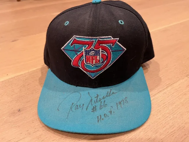 New Era NFL 75th Snapback Hat Cap 90s Signed Ray Nitschke Auto Autograph HOF Dec