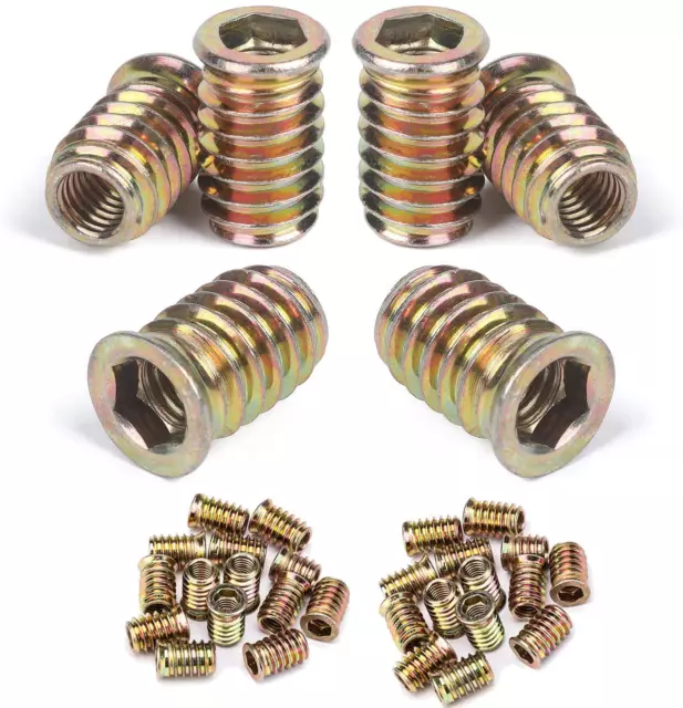 M4 M5 M6 M8 M10 Steel Furniture Bolt Headless Screws Nut Threaded Wood Inserts