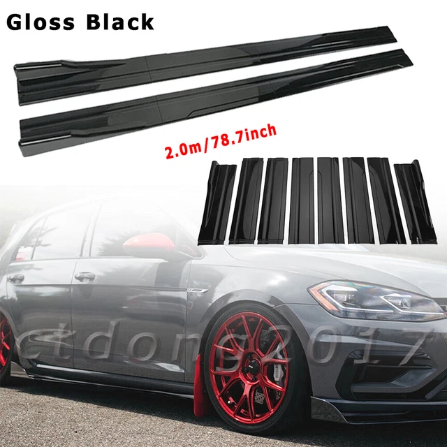 Gloss Black Side Skirts Extension Splitter Lip For VW For Passat 2015-2021