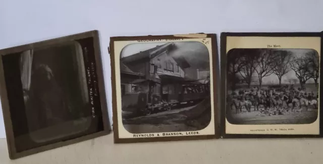 Magic Lantern Slides Set Of 3