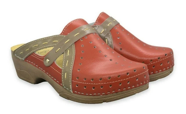 Santé Et Maison Chaussures en Cuir de Forme Anatomique Confort Gr. 37 Rouge 311